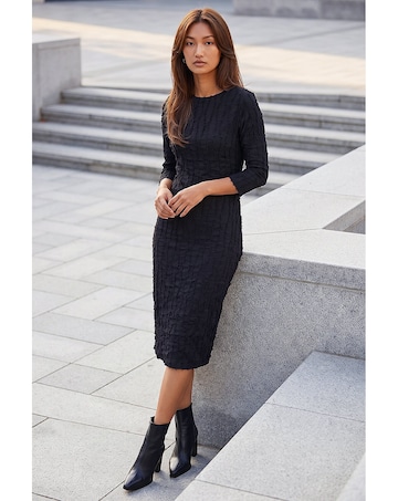 Roman Textured Midi Dress