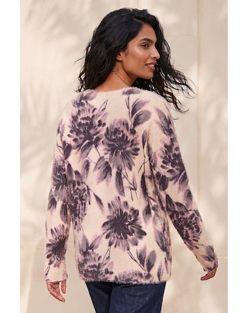 Roman Floral Print Fluffy Knit Jumper