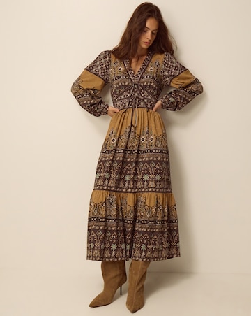 Monsoon Branwen Floral Print Midi Dress