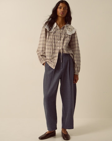 Monsoon Thea Lace Collar Check Shirt