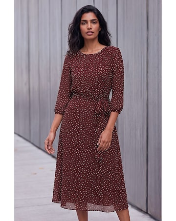 Roman Spot Fit and Flare Dress