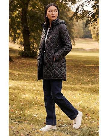 Roman Two Tone Diamond Quilted Coat