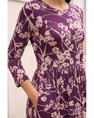 Roman Shadow Floral Stretch Midi Dress