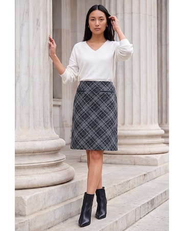 Roman Bias Check Pull On Skirt