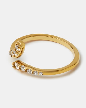 Accessorize Steel CZ Wrap Ring