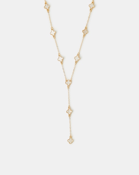Accessorize Clover Lariat Necklace
