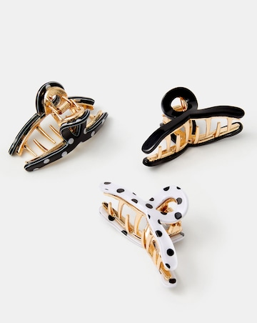 Accessorize 3pk Polka Dot Claw Clips