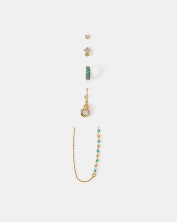 Accessorize 5pk Gold Stud/Hoop Earrings