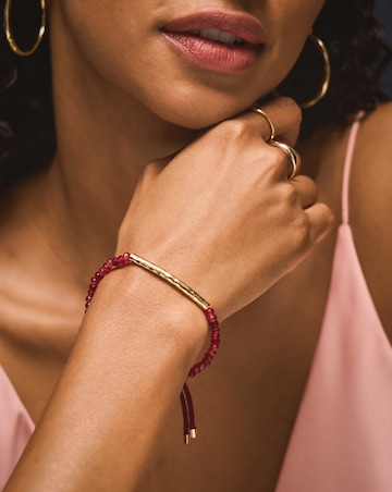 Accessorize Gold Quartz Beaded Bracelet