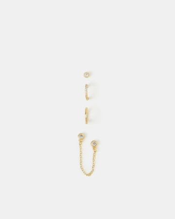 Accessorize 4pk Gold Stud/Hoop Earrings