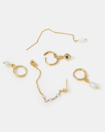 Accessorize 5pk Gold MOP Earrings