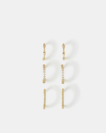Accessorize 3pk Gold Twist Hoop Earrings