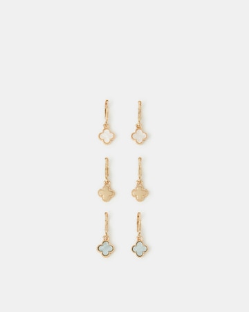 Accessorize 3pk Clover Hoop Earrings