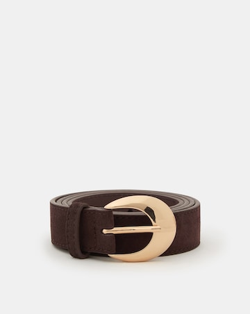 Accessorize Oval Buckle Suede Belt