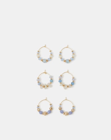 Accessorize 3pk Beaded Hoop Earrings