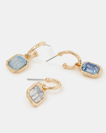 Accessorize 3pk Gemstone Hoop Earrings