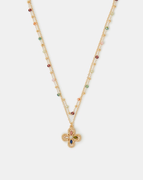 Accessorize 2pk Beaded Clover Necklaces