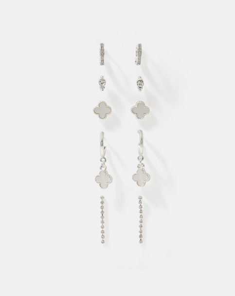 Accessorize 5pk Pearl Clover Earrings