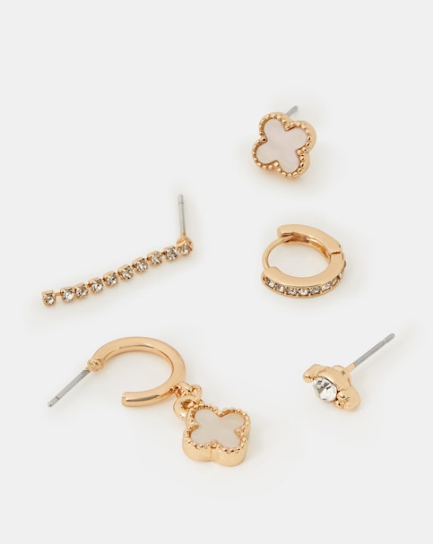 Accessorize 5pk Pearl Clover Earrings