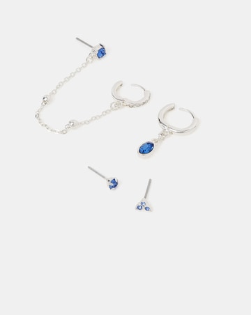 Accessorize 4pk Stud/Chain Hoop Earrings