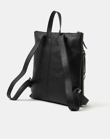 Accessorize Double Zip Leather Backpack