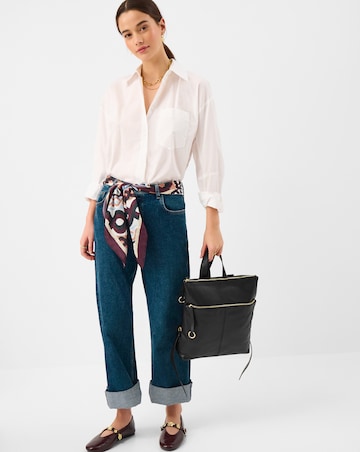 Accessorize Double Zip Leather Backpack