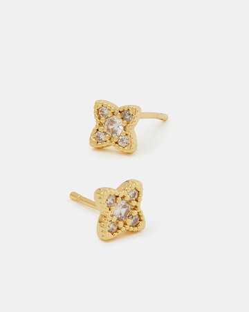 Accessorize Gold Clover Stud Earrings