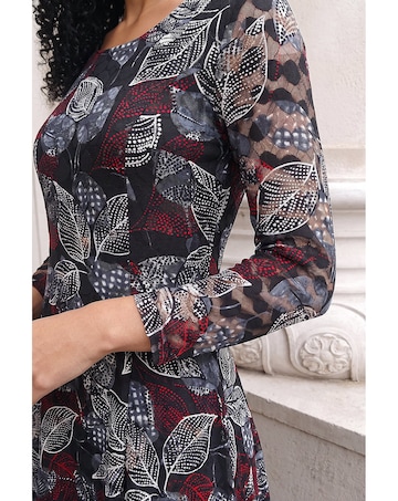 Roman Leaf Lace Stretch Dress