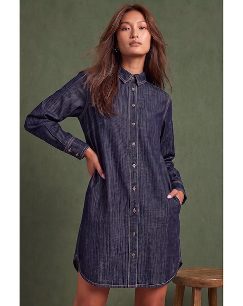 Roman Button Through Shirt Dress