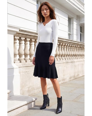 Roman A-Line Knit Skater Skirt