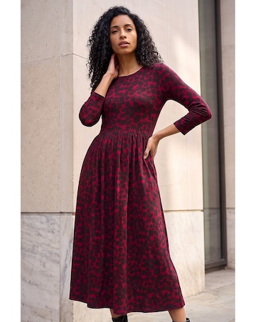 Roman Abstract Spot Stretch Midi Dress