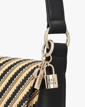 Guess Simona Woven Black Shoulder Bag