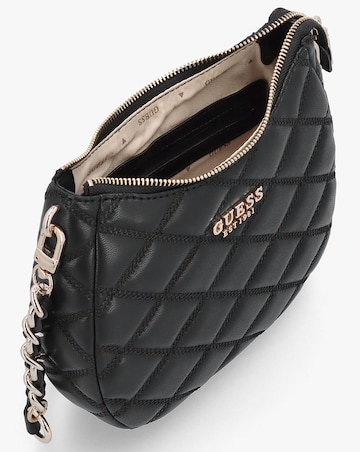 Guess Tamsin Quilted Black Top Zip Shoulder Bag
