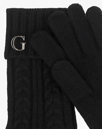 Guess Black Knitted G Logo Gloves