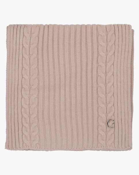 Guess Pink Knitted G Logo Scarf