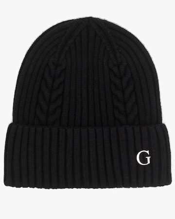 Guess Black Knitted G Logo Beanie Hat