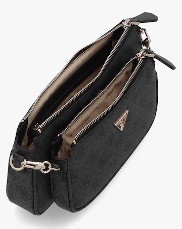 Guess Noelle Double Pouch Coal Logo Cross-Body Bag