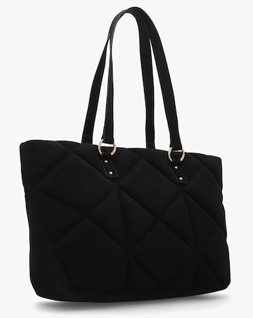 Love Moschino Heart Logo Quilted Pillow Velour Black Shopper Bag