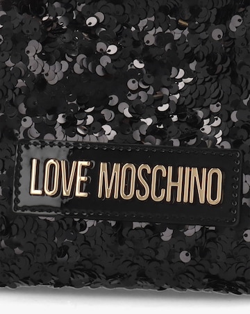 Love Moschino Black Sequin Frame Evening Bag