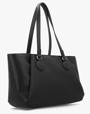 Love Moschino Double Heart Logo Black Shopper Bag