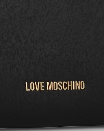 Love Moschino Double Heart Logo Black Shopper Bag