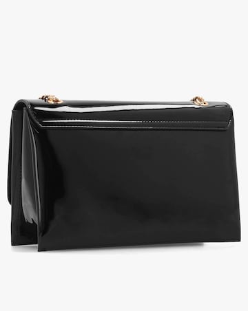 Love Moschino Enameled Logo Black Shoulder Bag