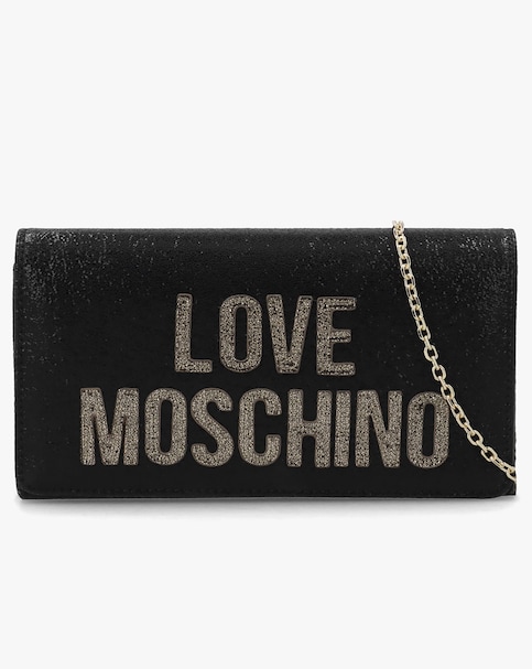 Love Moschino Smart Logo Black Shoulder Bag