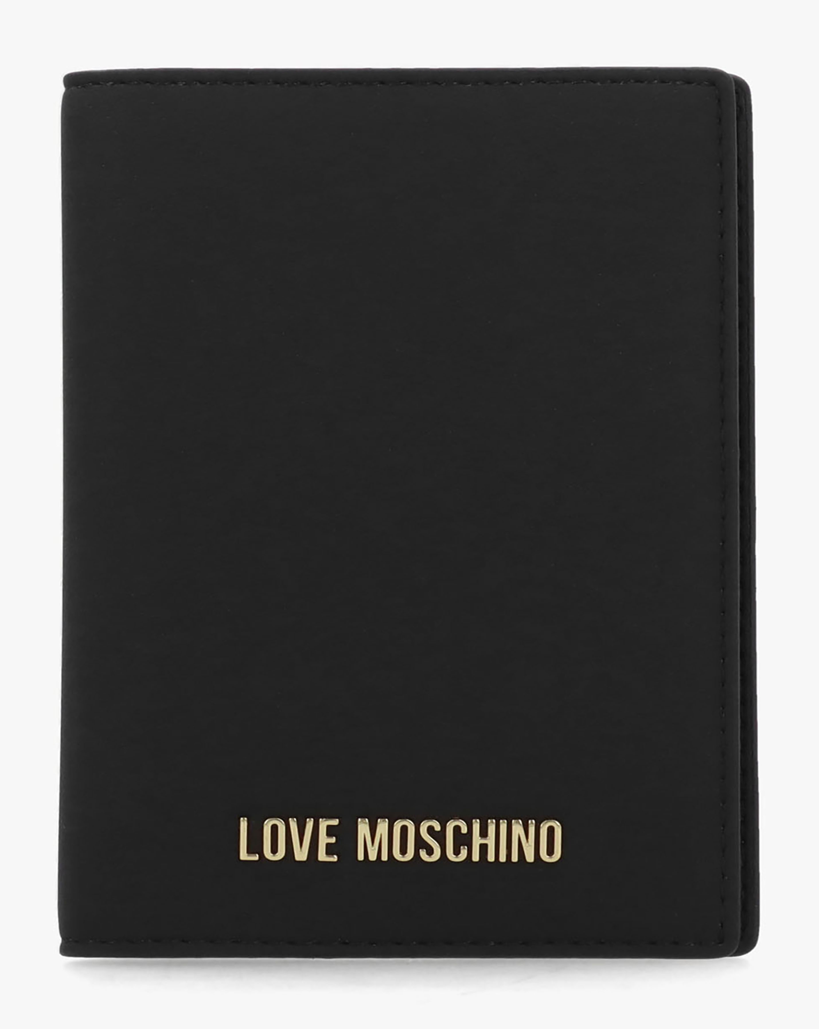 New In - Love Moschino Logo Black Passport Cover