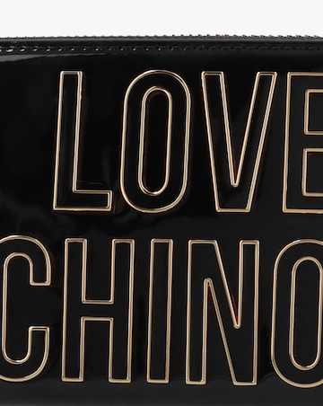 Love Moschino Enameled Logo Black Zip Around Purse