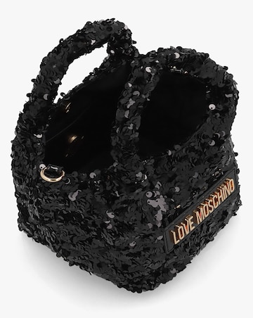 Love Moschino Sequin Black Top Handle Bag