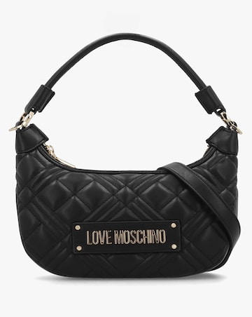 Love Moschino Mini Diamond Quilt Black Hobo Bag