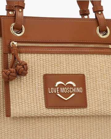 Love Moschino Straw Chic Tan Tote Bag