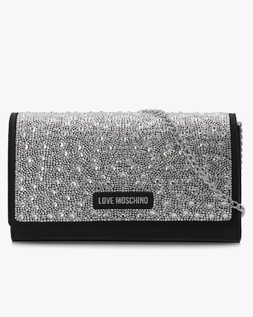 Love Moschino Glimmer Black Embellished Evening Bag