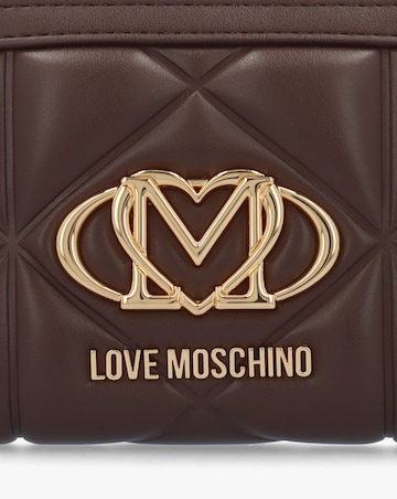 Love Moschino Heart Logo Quilted Pillow  Chocolate Purse